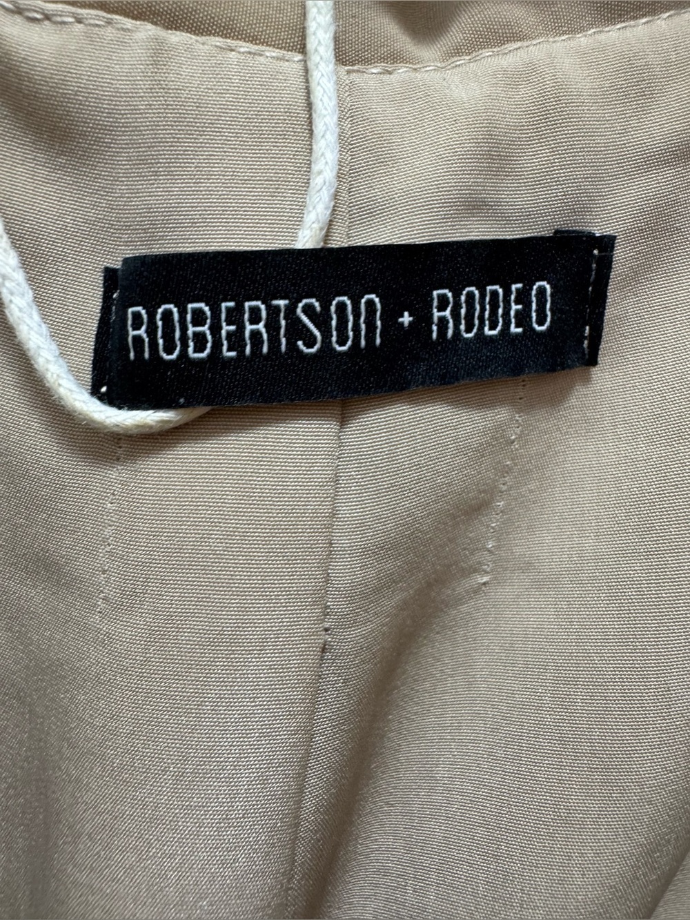 Robertson + Rodeo Beige Open-Front Blazer Jacket Classic Lightweight Blazer M - Picture 3 of 4